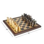 Deco 79 Gold Aluminum Chess Game Set