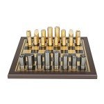Deco 79 Gold Aluminum Chess Game Set