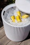 Outdoor Cooler Side Table for Patios - 2 in 1