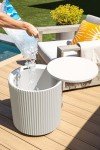 Outdoor Cooler Side Table for Patios - 2 in 1