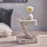 Ligia Light Gray Concrete Accent Table