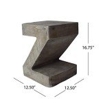 Ligia Light Gray Concrete Accent Table