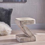 Ligia Light Gray Concrete Accent Table