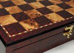 17" High Gloss Chess Set with Storage Drawers