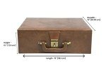 Brown Leatherette Chess Set Storage Box with Trays