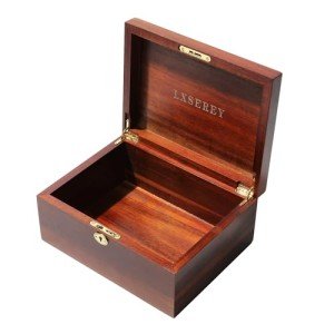 Acacia Wood Storage Box with Lock - Handmade