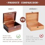 Acacia Wood Storage Box with Lock - Handmade