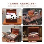 Acacia Wood Storage Box with Lock - Handmade