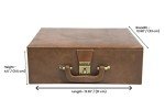 Leatherette Chess Set Storage Box with Tray Slots
