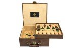 Leatherette Chess Set Storage Box with Tray Slots