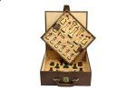 Leatherette Chess Set Storage Box with Tray Slots