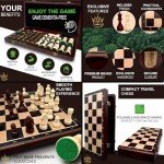 Magnetic Wooden Chess Set - 15 Inch Travel Game