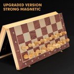 Magnetic Wooden Folding Chess Set with Extra Queens