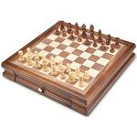 Magnetic Wooden Chess Set with Storage Drawers