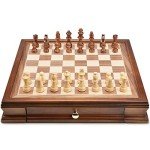 Magnetic Wooden Chess Set with Storage Drawers
