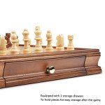 Magnetic Wooden Chess Set with Storage Drawers
