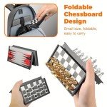 Mini Magnetic Chess Set with Folding Case – 3 in 1