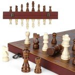 Magnetic Chess Set: 15.4" Leather Board & Pieces
