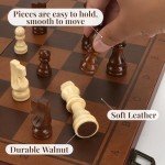 Magnetic Chess Set: 15.4" Leather Board & Pieces