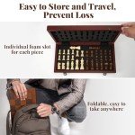 Magnetic Chess Set: 15.4" Leather Board & Pieces