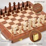 Portable 15-Inch Magnetic Wooden Chess Set