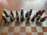 Unique Vintage Crusaders vs. Native American Chess Set