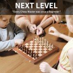 Portable 15-Inch Magnetic Wooden Chess Set