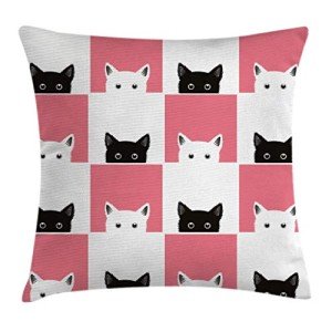 Cats Chess Board Pillow Cover – 18" Square