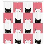 Kitten Chess Board Shower Curtain Decor