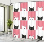 Kitten Chess Board Shower Curtain Decor