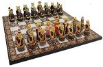Royal Cats vs Dogs Chess Set with Mosaic Board