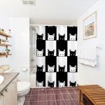 Cute Kittens Chess Board Shower Curtain Set