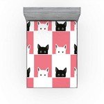 Cats Chess Board Design Fitted Sheet - California King