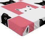Cats Chess Board Design Fitted Sheet - California King