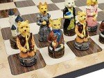 Cats vs Dogs Chess Set with 17" Rustic Board