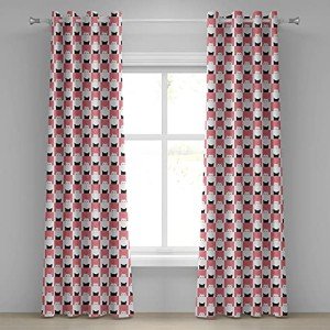 Cute Cats Chess Board Design Window Curtains