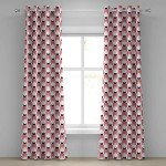 Kittens Chess Board Design Curtain Panels Set