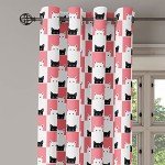 Kittens Chess Board Design Curtain Panels Set