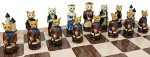 Cats vs Dogs Chess Set with 17" Rustic Board