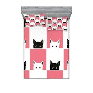 Chess Board Kittens Bedding Set - King Size