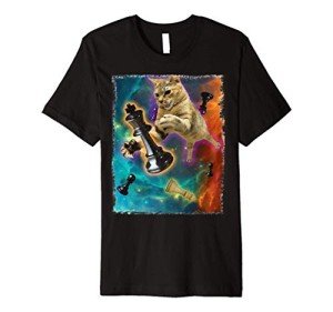 Cats in Space Chess Set Piece T-Shirt