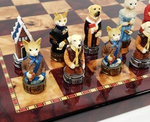 Royal Cats vs Dogs Chess Set with 18" Board