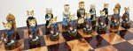 Royal Cats vs Dogs Chess Set with 18" Board