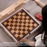 15" Walnut Chess Set with Storage Drawer