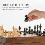 15" Walnut Chess Set with Storage Drawer