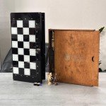 Glass & Wood Chess Backgammon Set for Family Fun