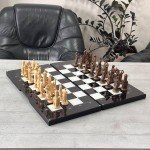 Glass & Wood Chess Backgammon Set for Family Fun