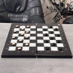 Glass & Wood Chess Backgammon Set for Family Fun