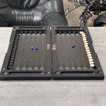 Glass & Wood Chess Backgammon Set for Family Fun