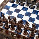Handmade Chess Set with British Army Metal Pieces